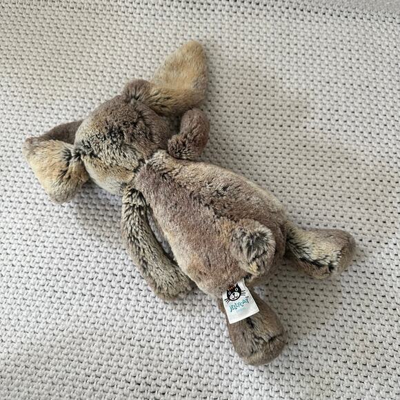 Jellycat Bashful Bunny Woodland Babe Brown Grey 12" Stuffed Animal Plush Retired - Picture 7 of 9